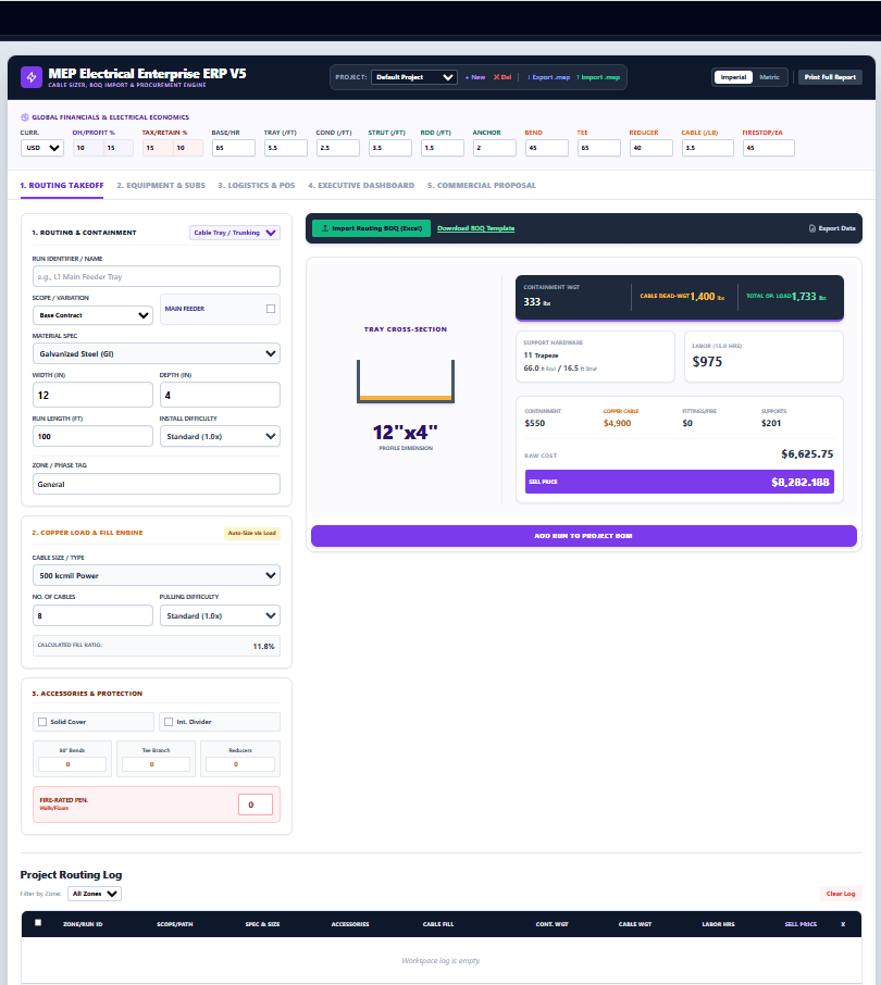 Electrical Takeoff ERP Preview